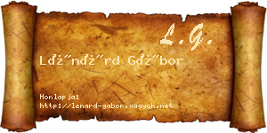 Lénárd Gábor névjegykártya