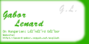 gabor lenard business card